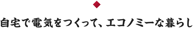 自宅で電気をつくって、エコノミーな暮らし